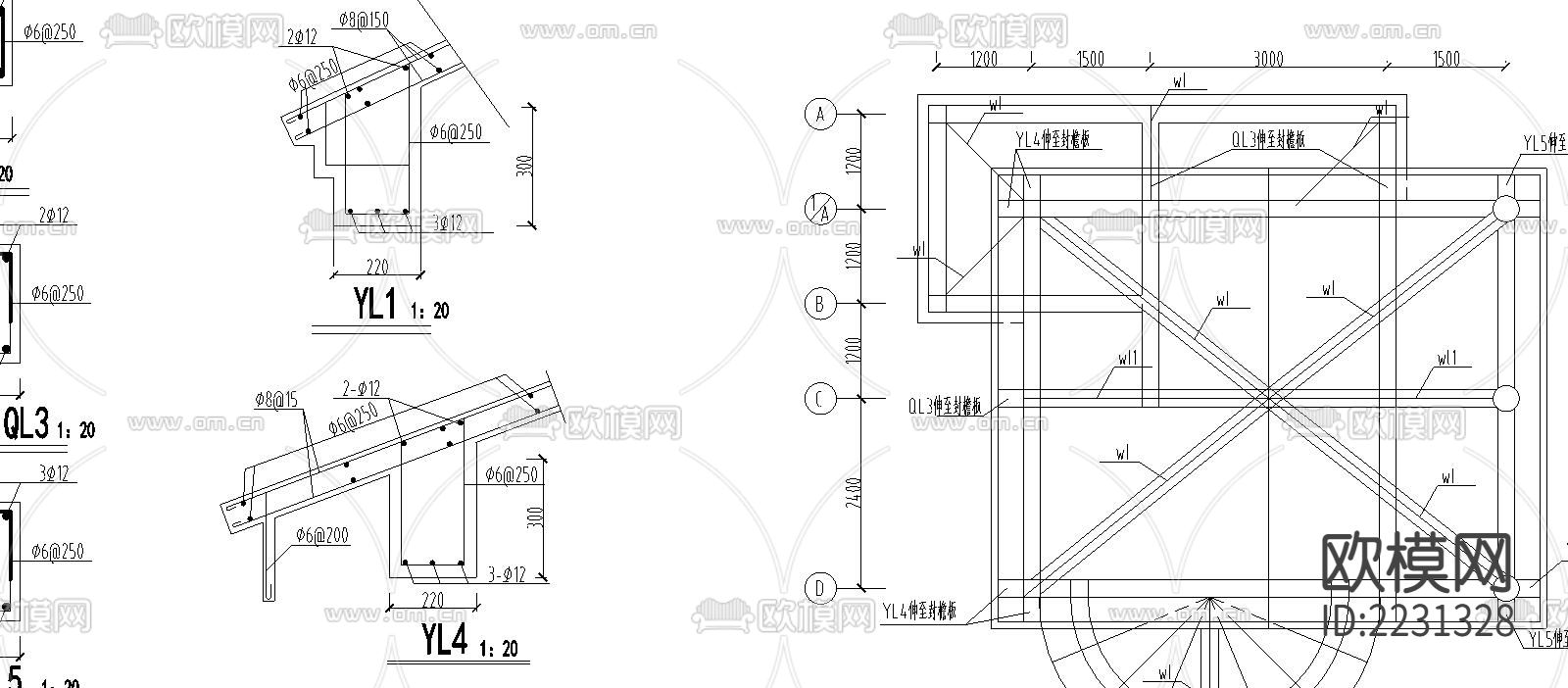 售票亭建筑cad施工图下载（渲染图2）