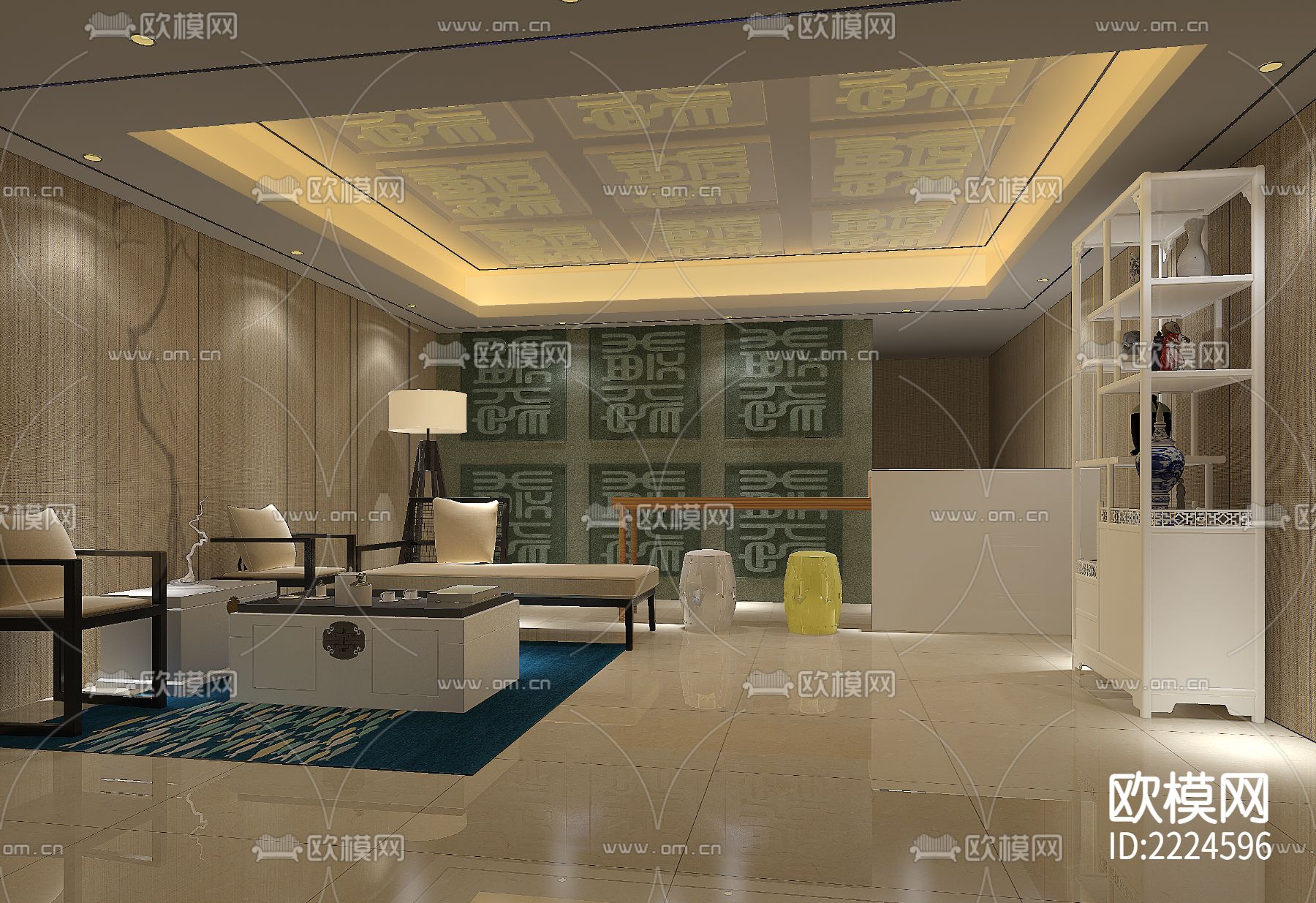 棋牌室cad平面图下载（渲染图5）