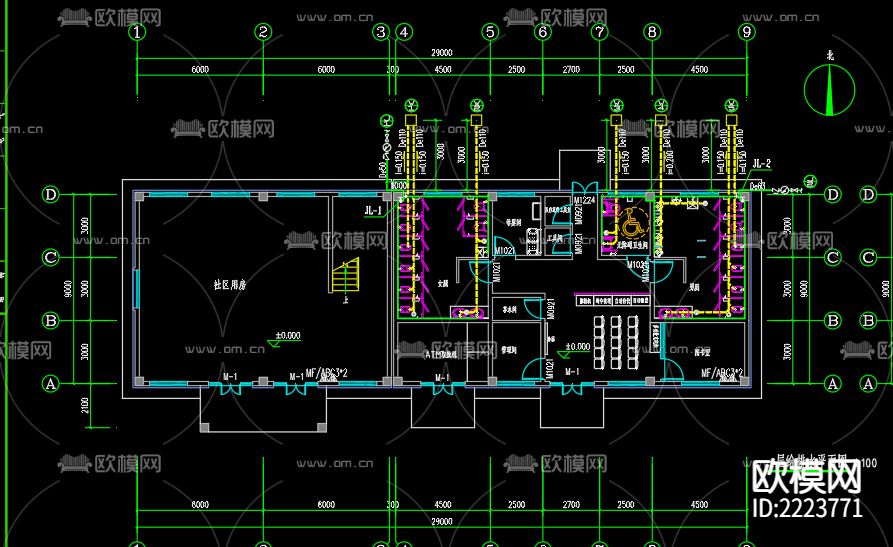 某地街房公社给排水CAD施工图下载（渲染图3）