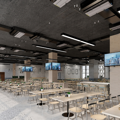  现代食堂餐厅su模型 