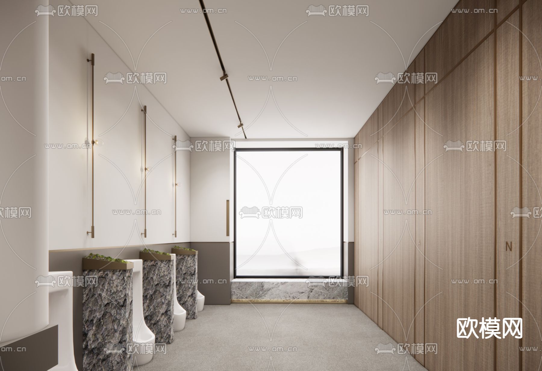 侘寂风公共卫生间su模型