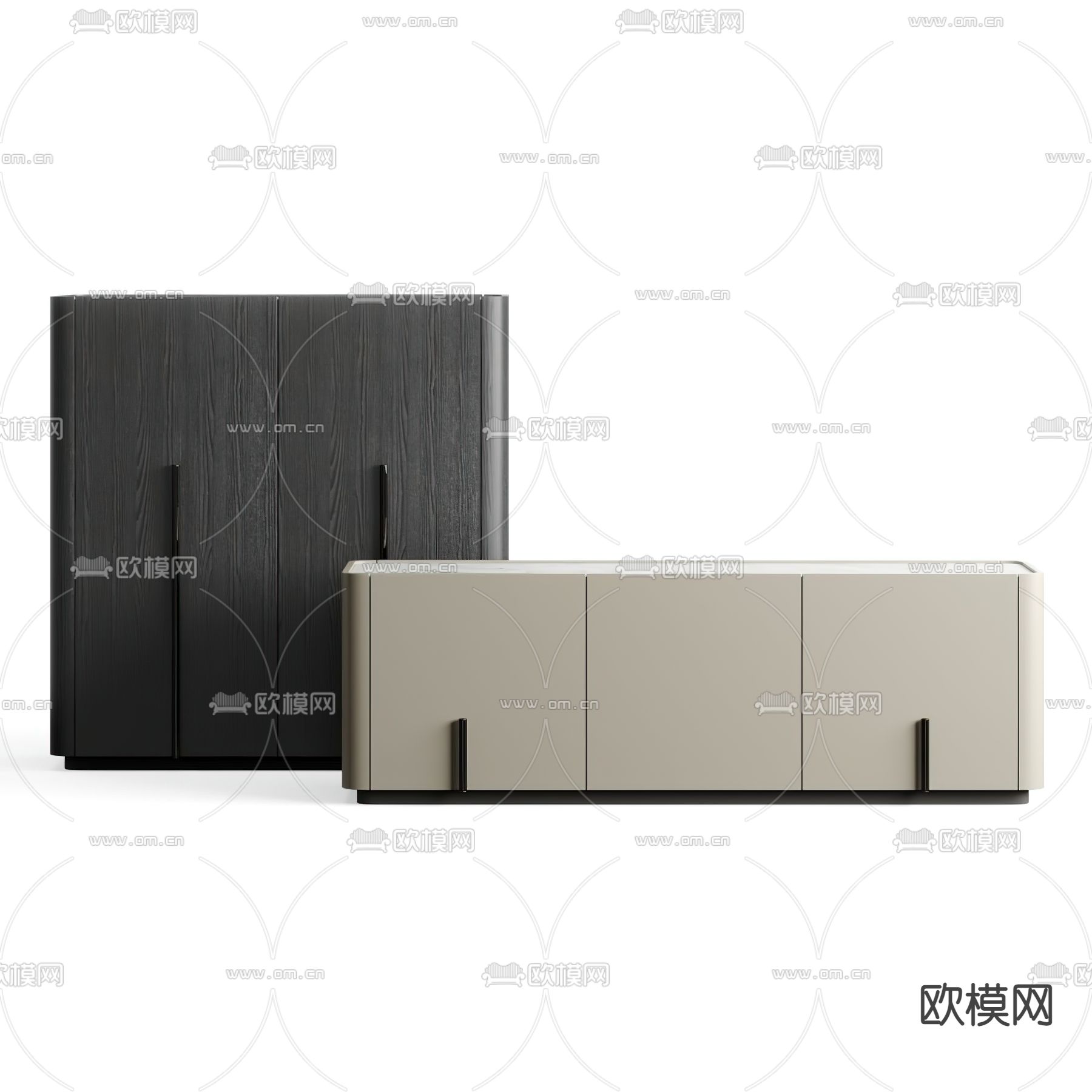 FENDI 现代烤漆边柜3d模型