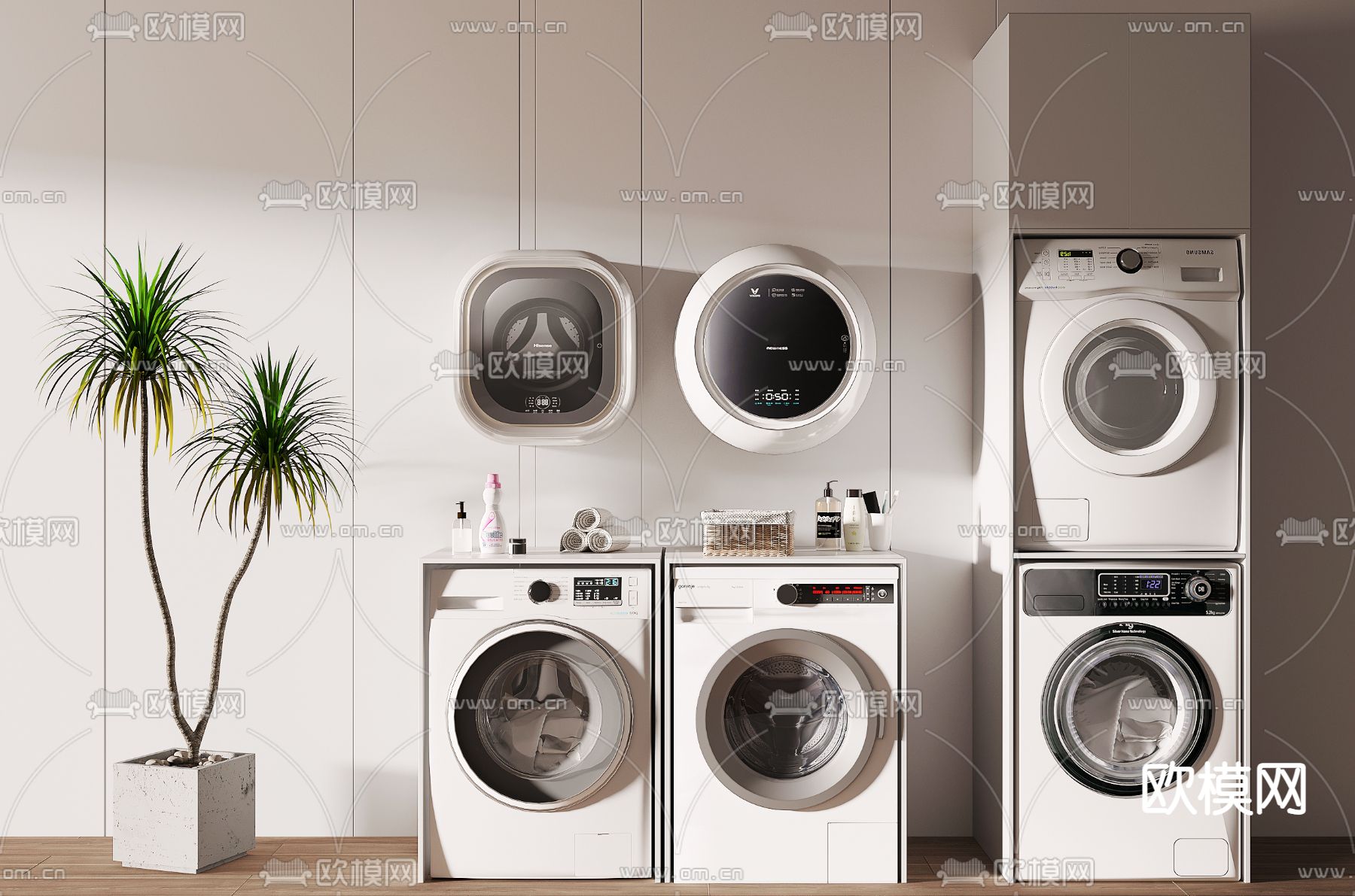 滚筒洗衣机3d模型下载