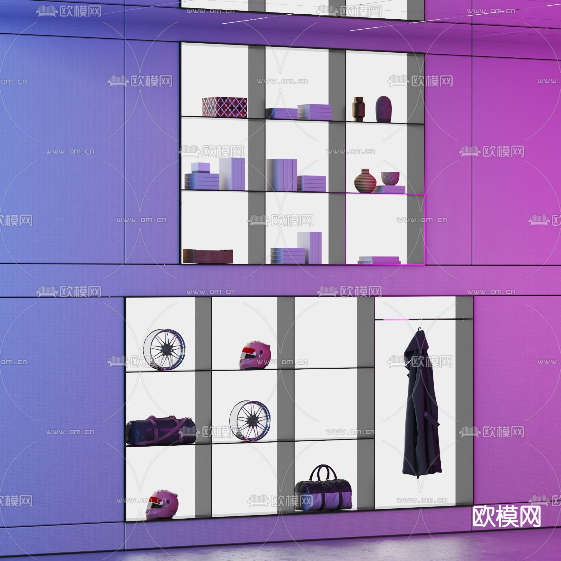 现代装饰柜3d模型下载