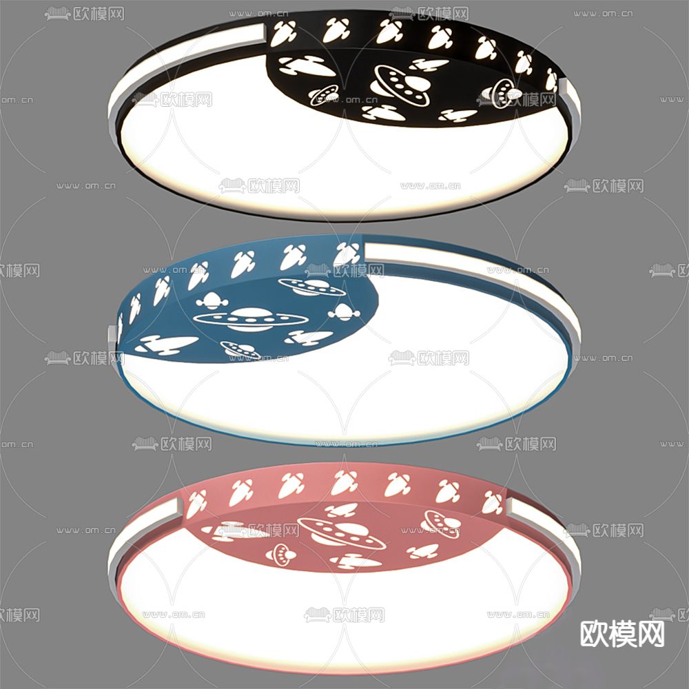 现代吸顶灯3d模型下载
