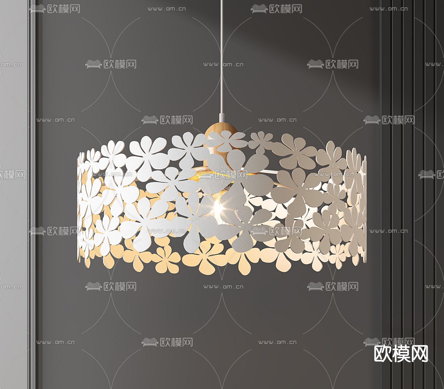 现代花瓣吊灯3d模型下载_ID12067581_3dmax免费模型-欧模网
