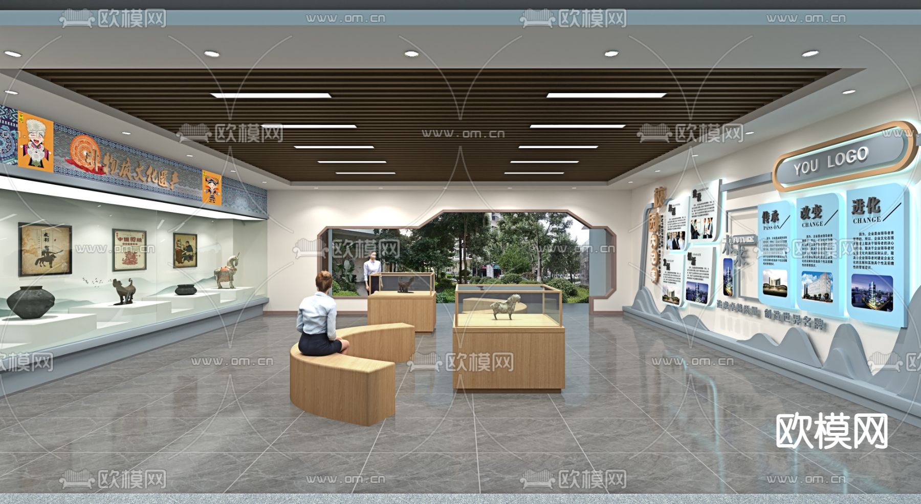 现代博物馆展厅免费3d模型下载_ID12066985_3dmax免费模型-欧模网
