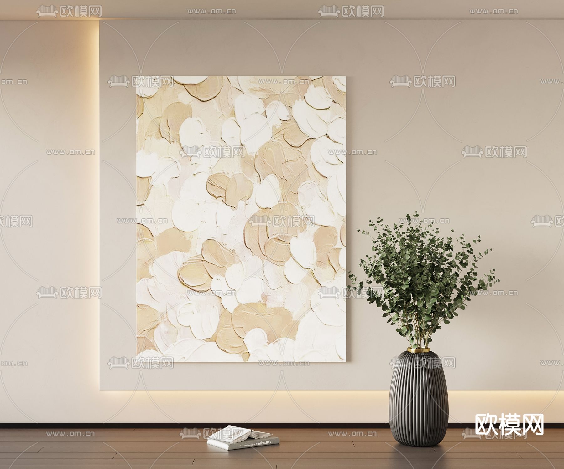 现代抽象装饰画3d模型下载