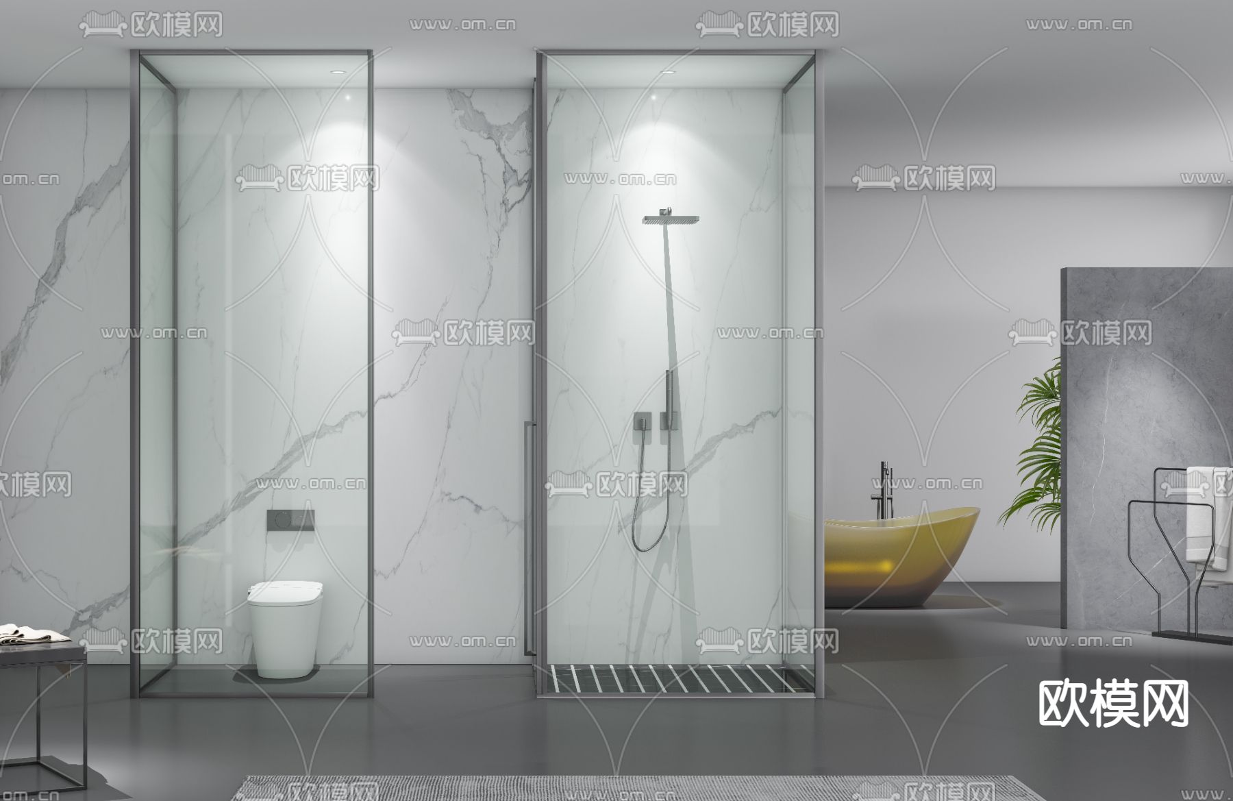 现代浴室卫生间免费3d模型下载