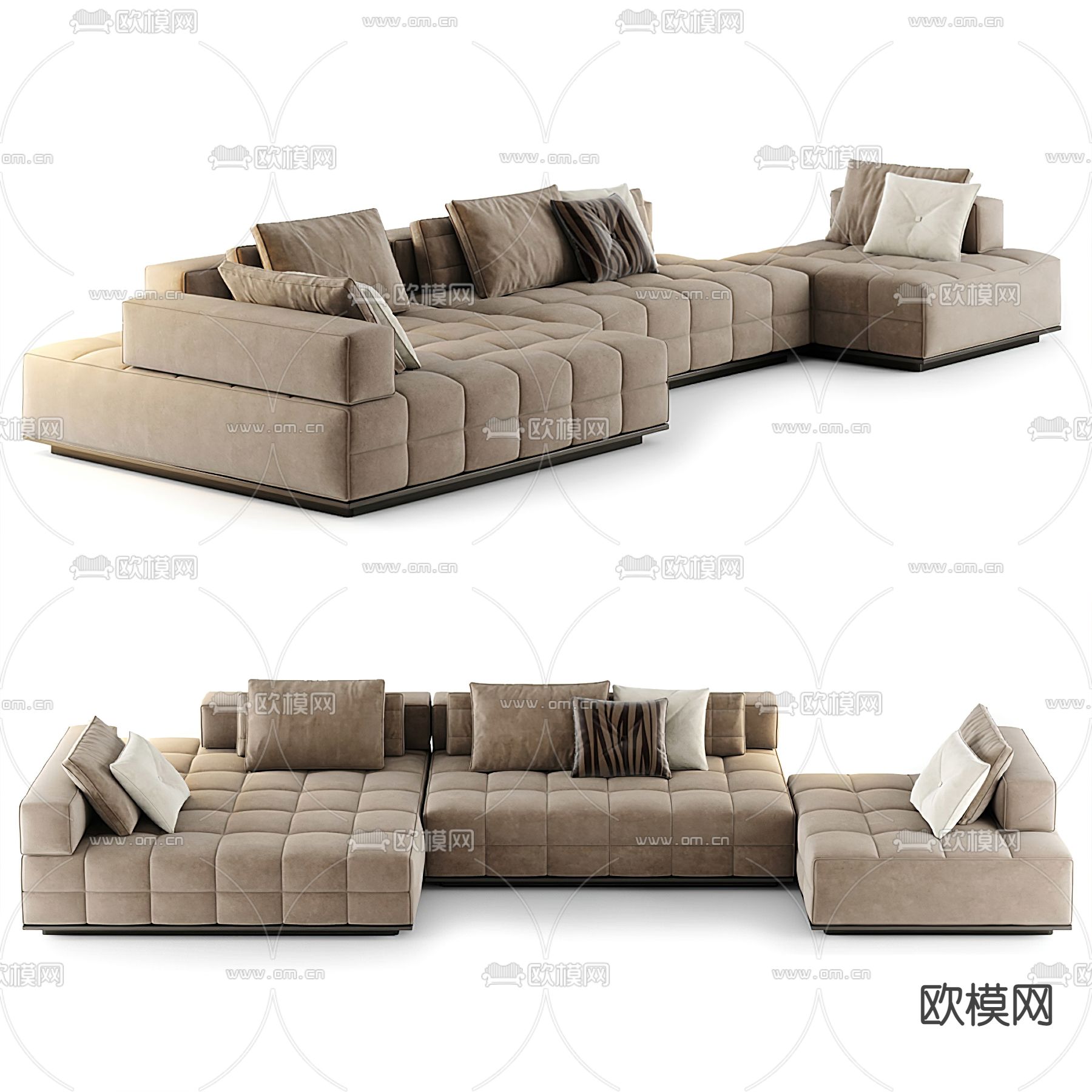 Minotti 现代拼接转角沙发3d模型下载_ID12066667_3dmax免费模型-欧模网