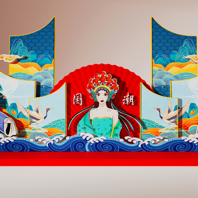 京剧国潮美陈3d模型