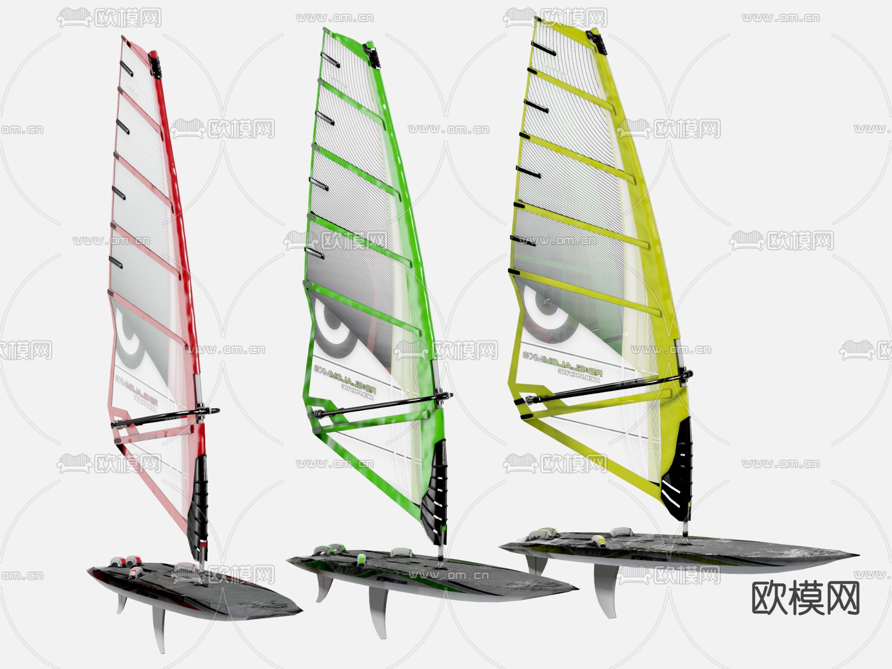 现代尾波户外健身冲浪板3d模型下载