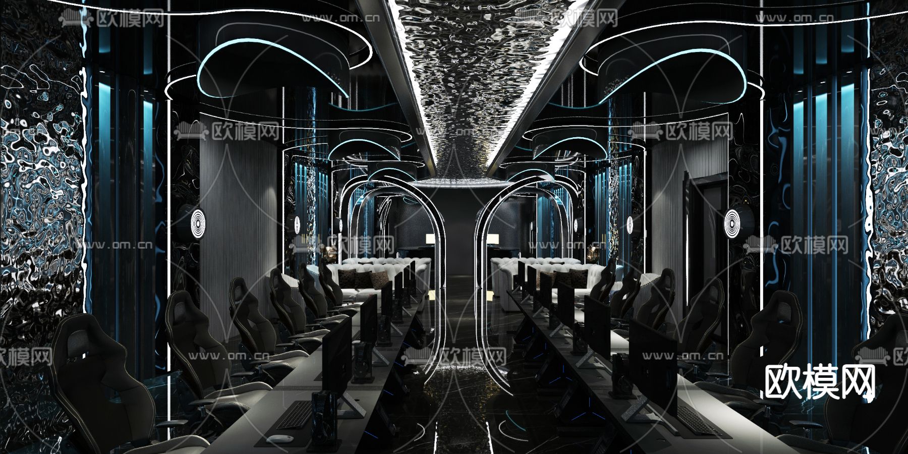 后现代科幻电竞馆3d模型下载（渲染图3）
