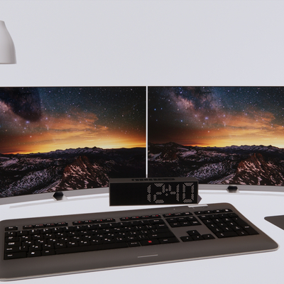  现代电脑配套键盘鼠标su模型 