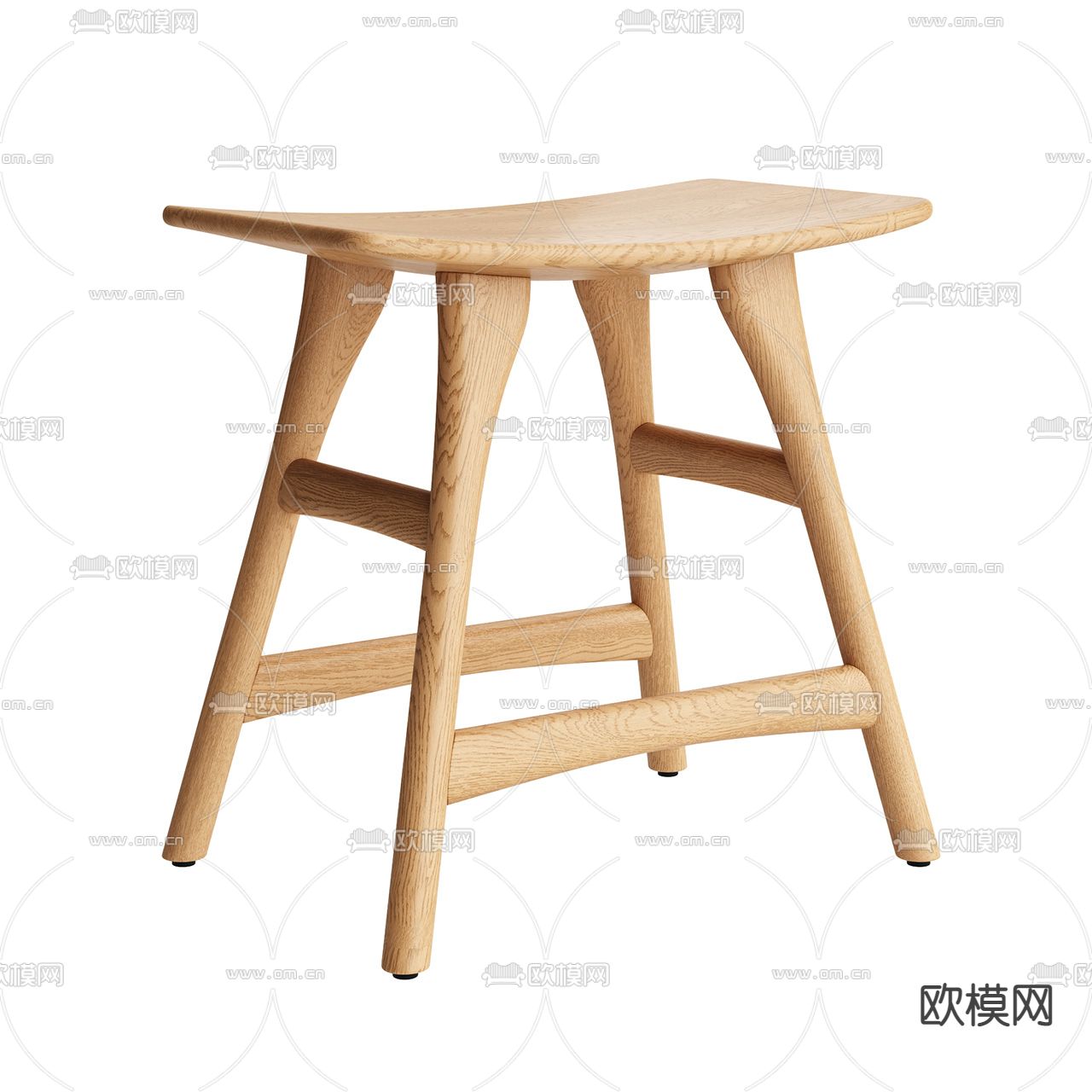 北欧实木凳子3d模型下载