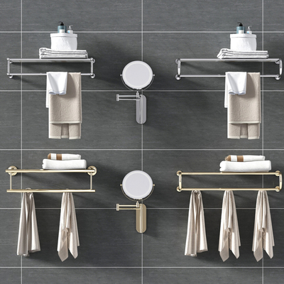  现代洗浴用品毛巾架物su模型 