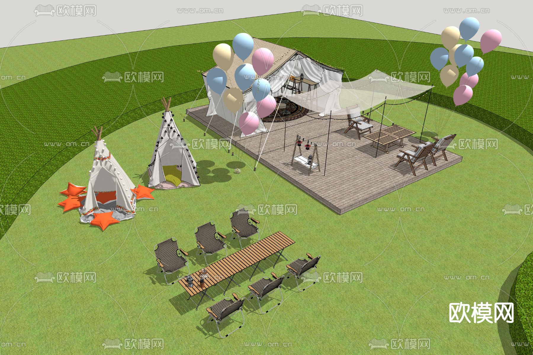 现代露营基地su模型下载_ID12057693_sketchup模型下载-欧模网