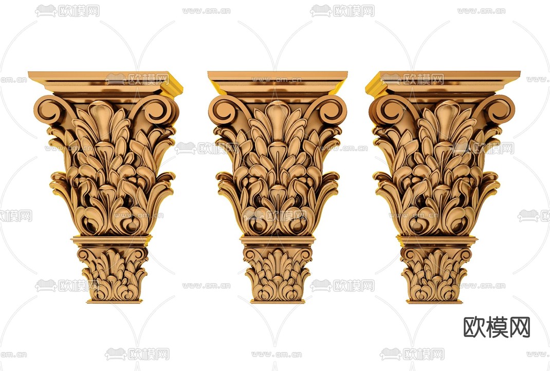 欧式金属雕花梁托柱头3d模型下载_ID12067105_3dmax免费模型-欧模网