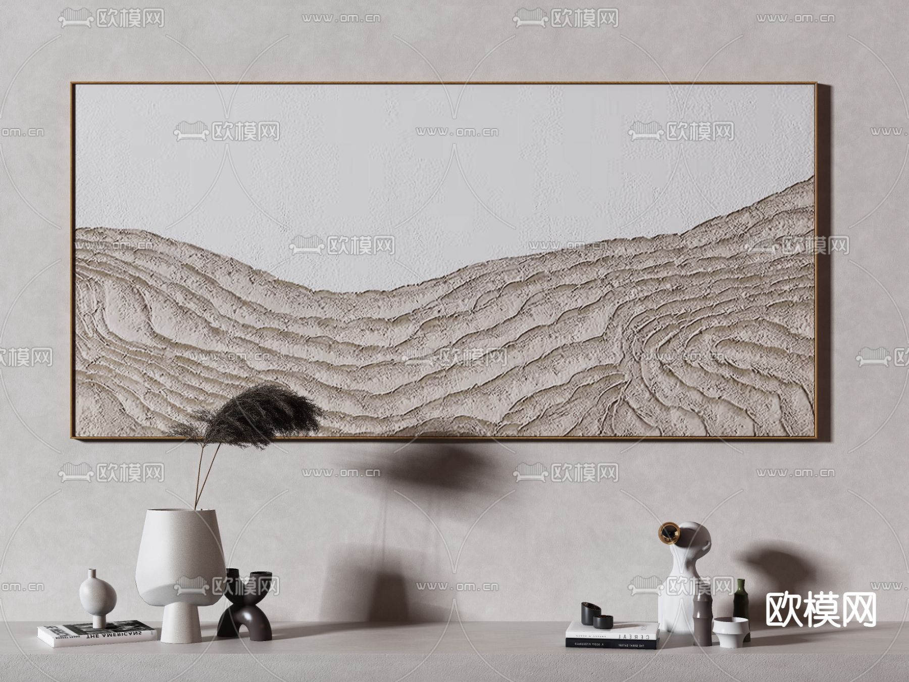 侘寂肌理抽象装饰画3d模型下载_ID12066614_3dmax免费模型-欧模网