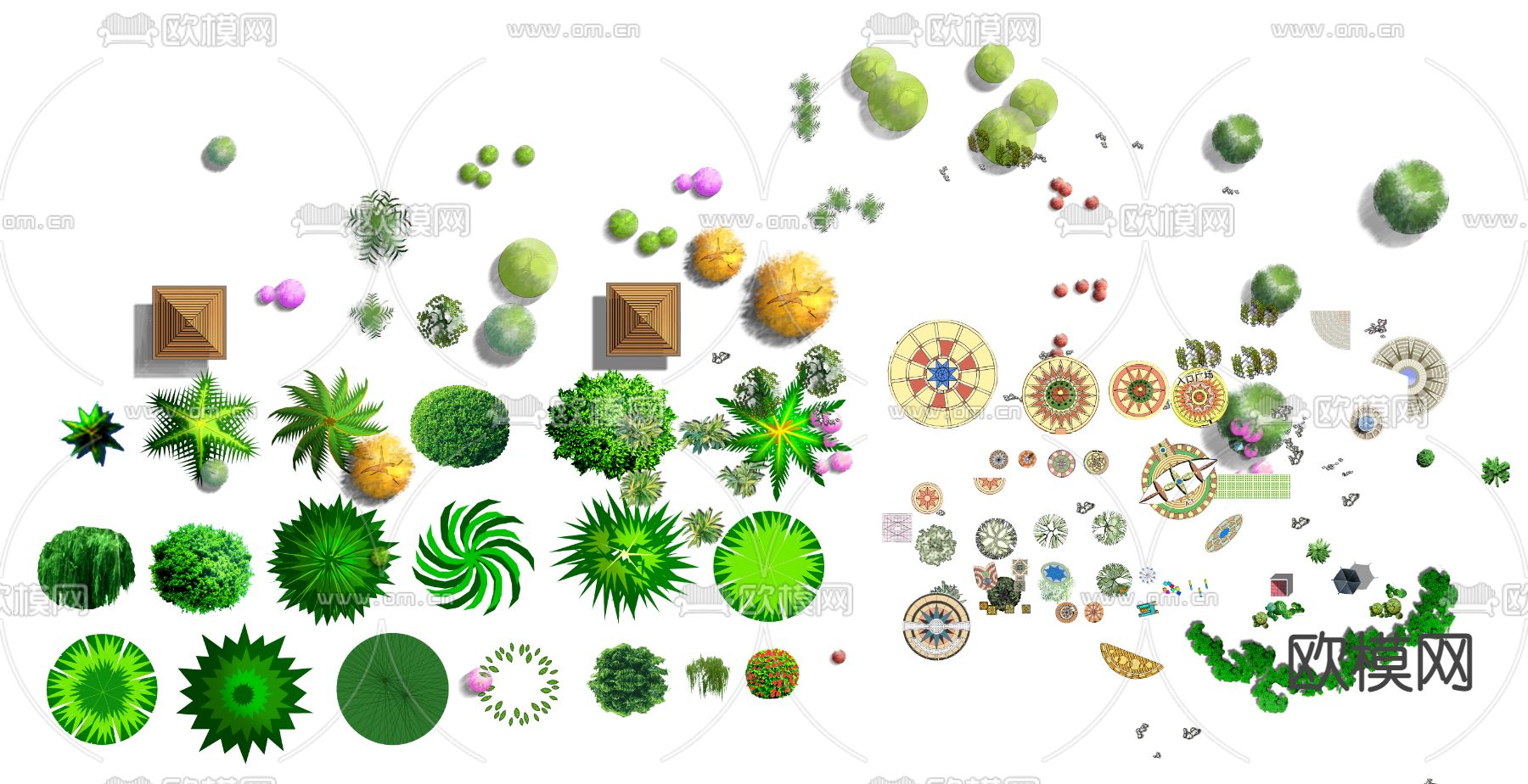 现代平面植物景观psd下载