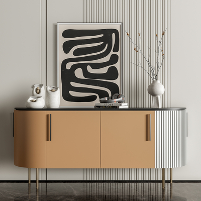 现代轻奢玄关边柜su模型