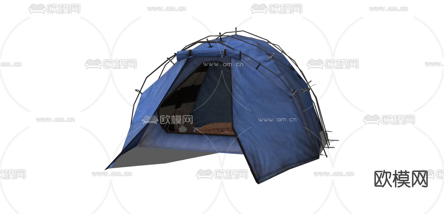 现代露营帐篷su模型下载