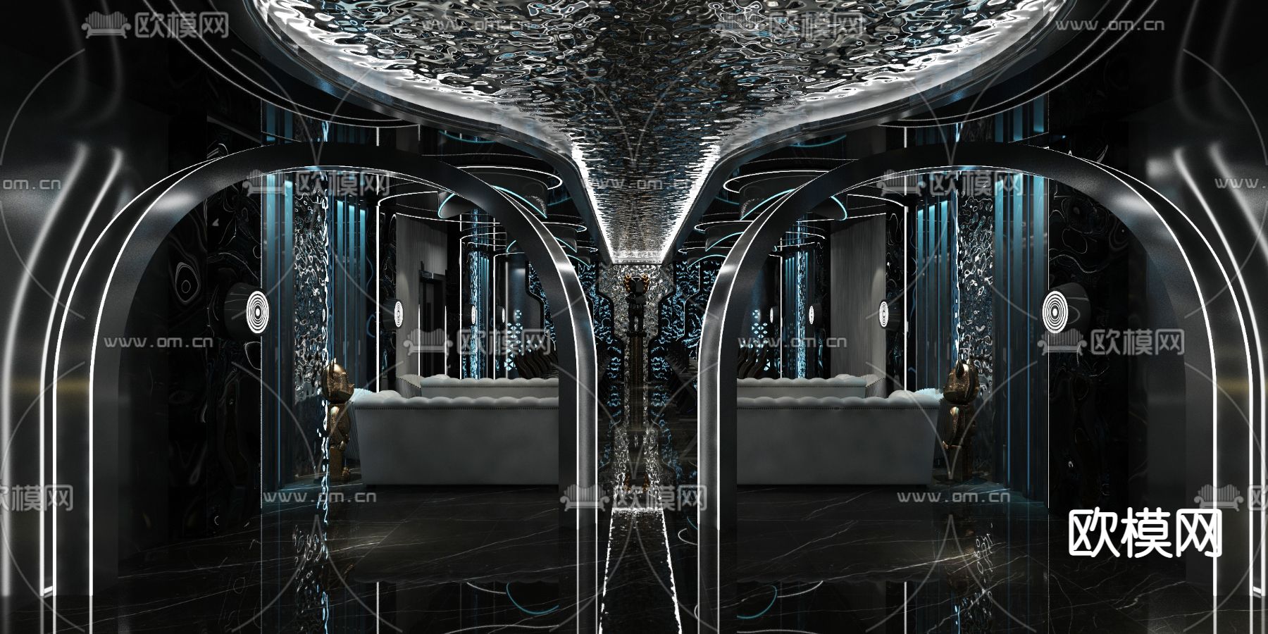 后现代科幻电竞馆3d模型下载（渲染图2）