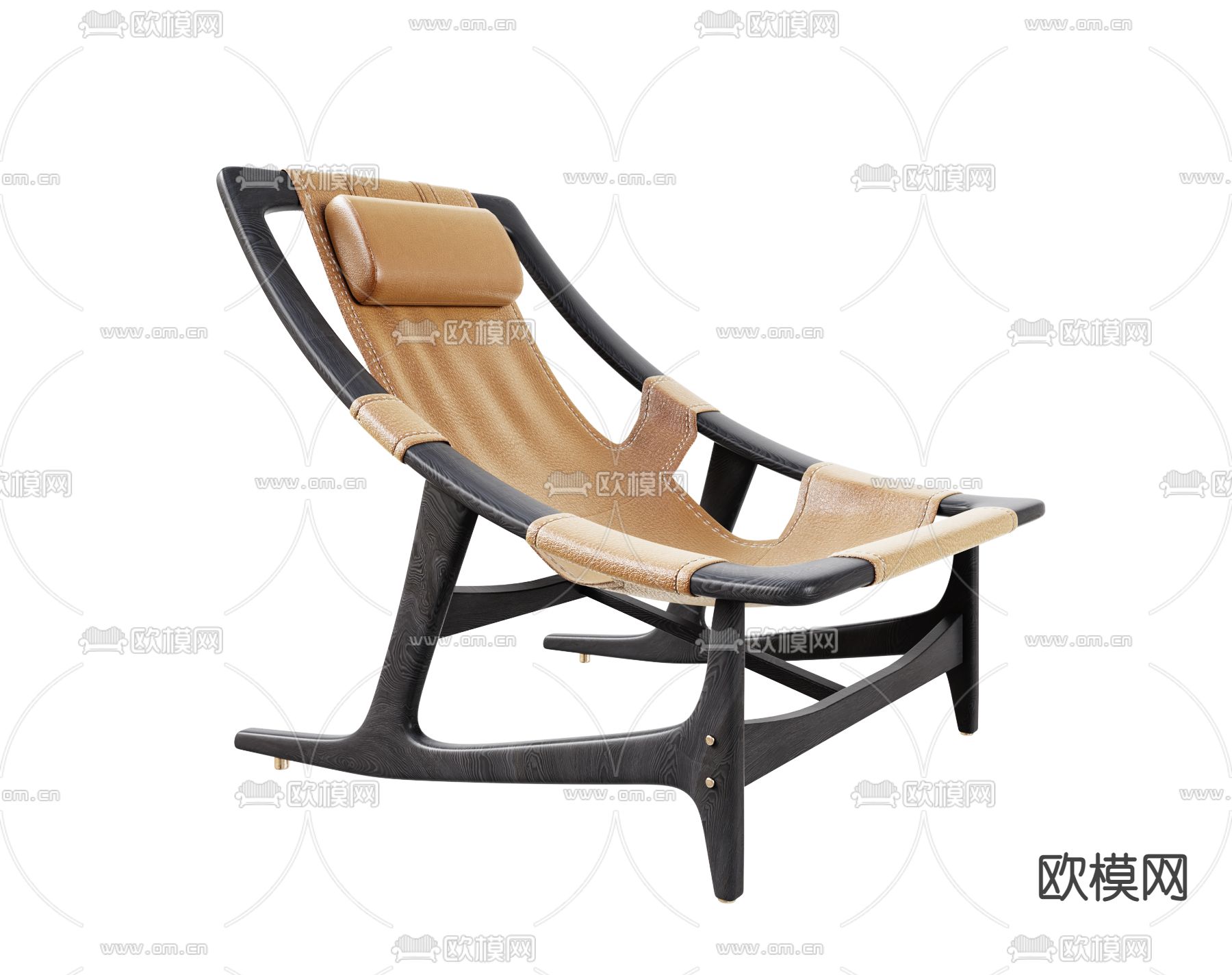 Pertica 现代黑色实木躺椅3d模型下载