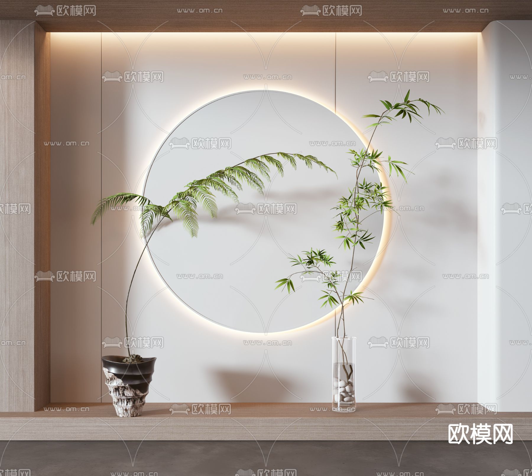 现代绿植盆栽水培植物花瓶3d模型下载