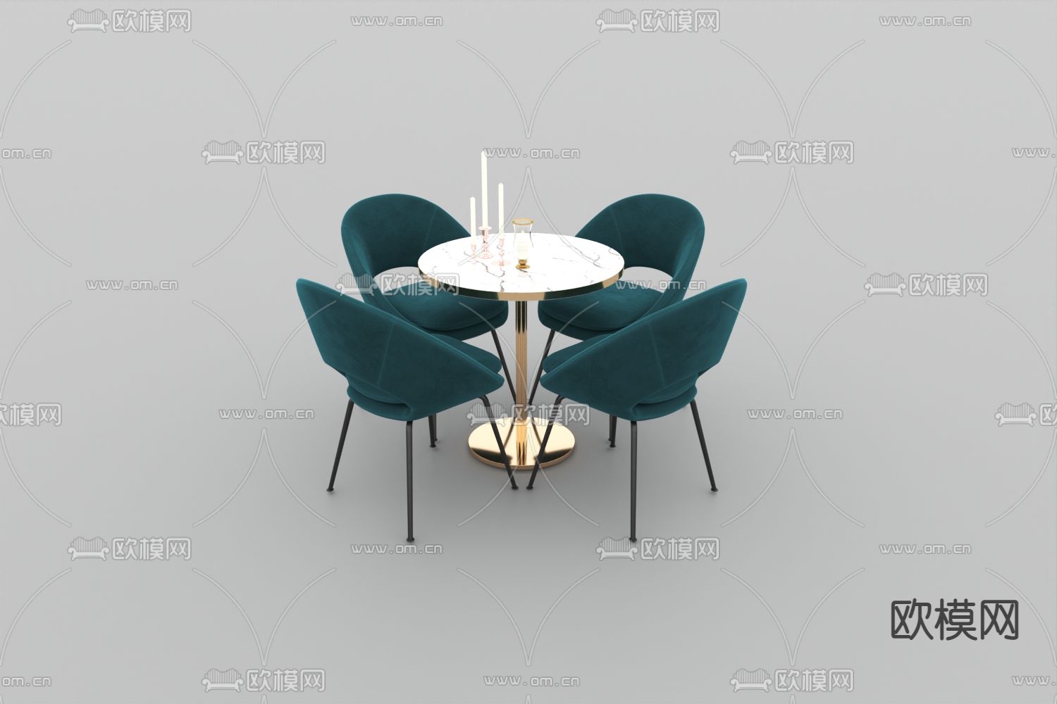 现代轻奢不锈钢布艺大理石休闲桌椅免费3d模型下载