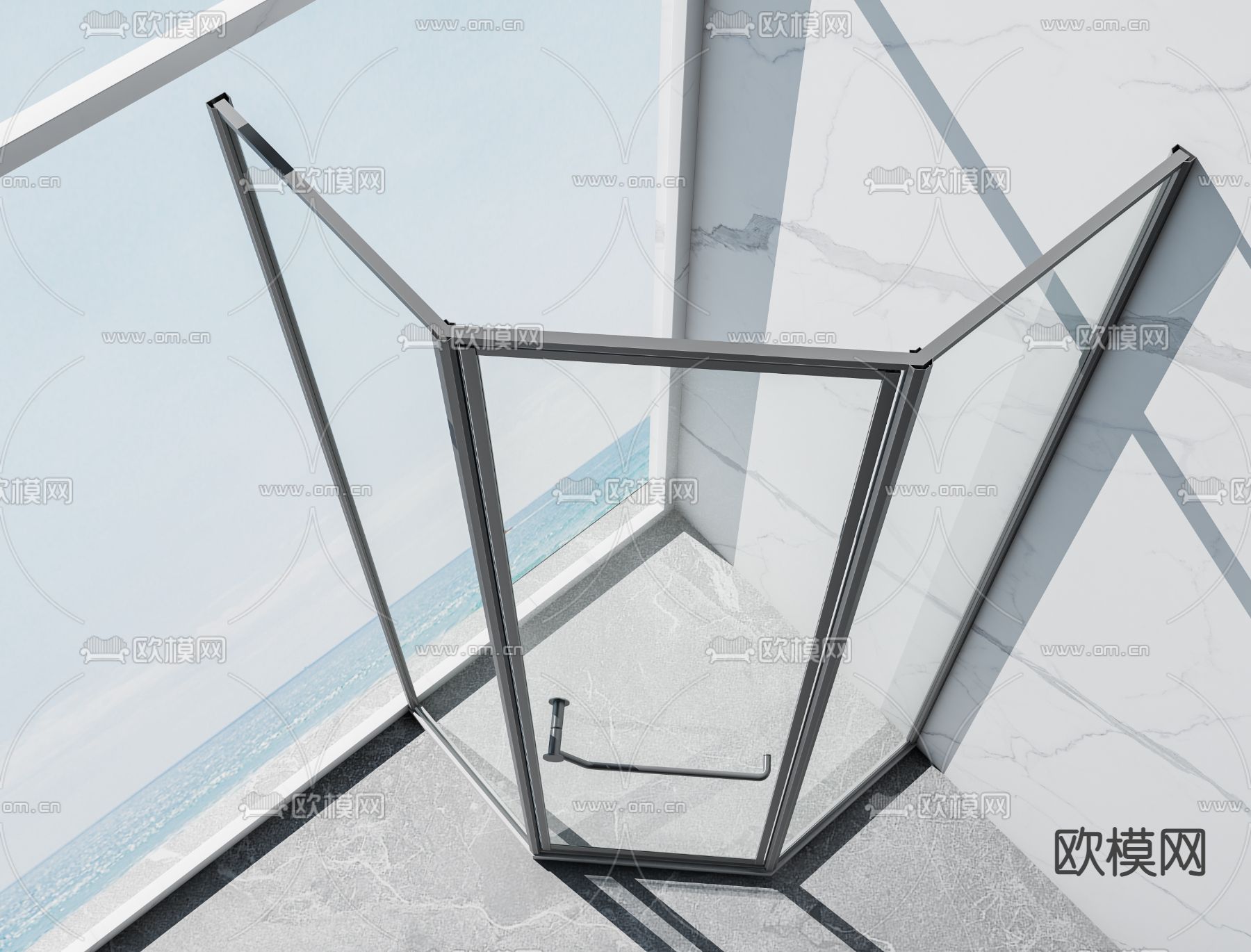 现代淋浴间3d模型下载（渲染图2）