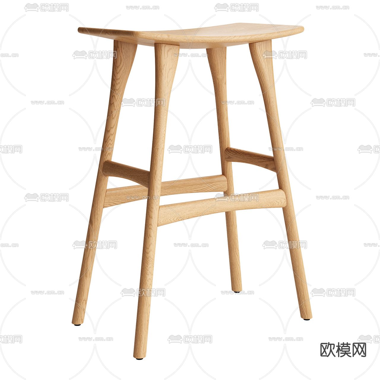 北欧实木吧凳3d模型下载