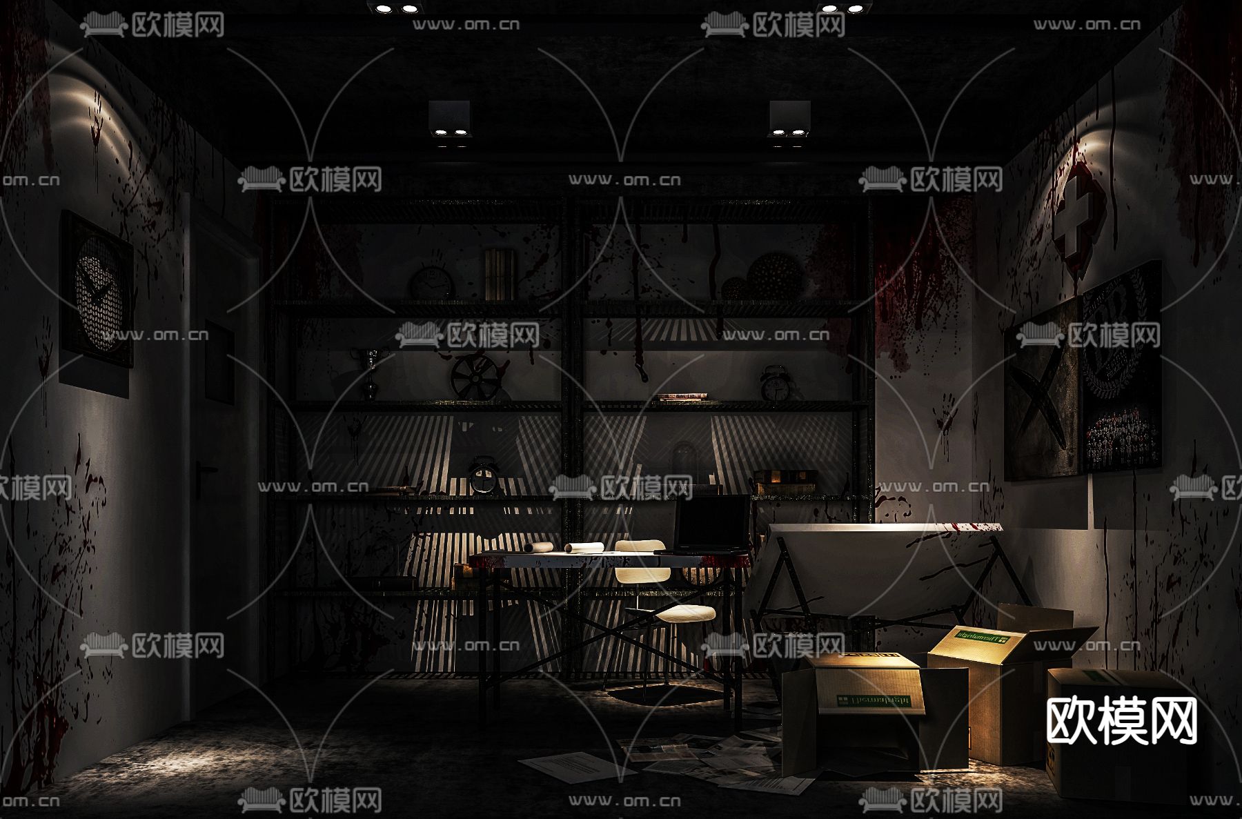 现代鬼屋密室逃脱免费3d模型下载