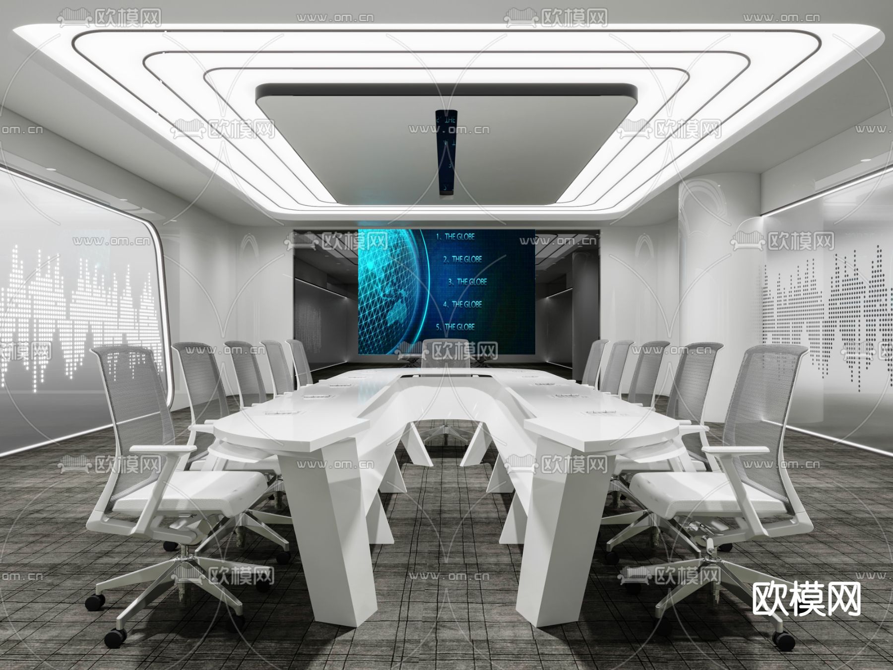 现代科技感会议室3d模型下载_ID12068981_3dmax免费模型-欧模网
