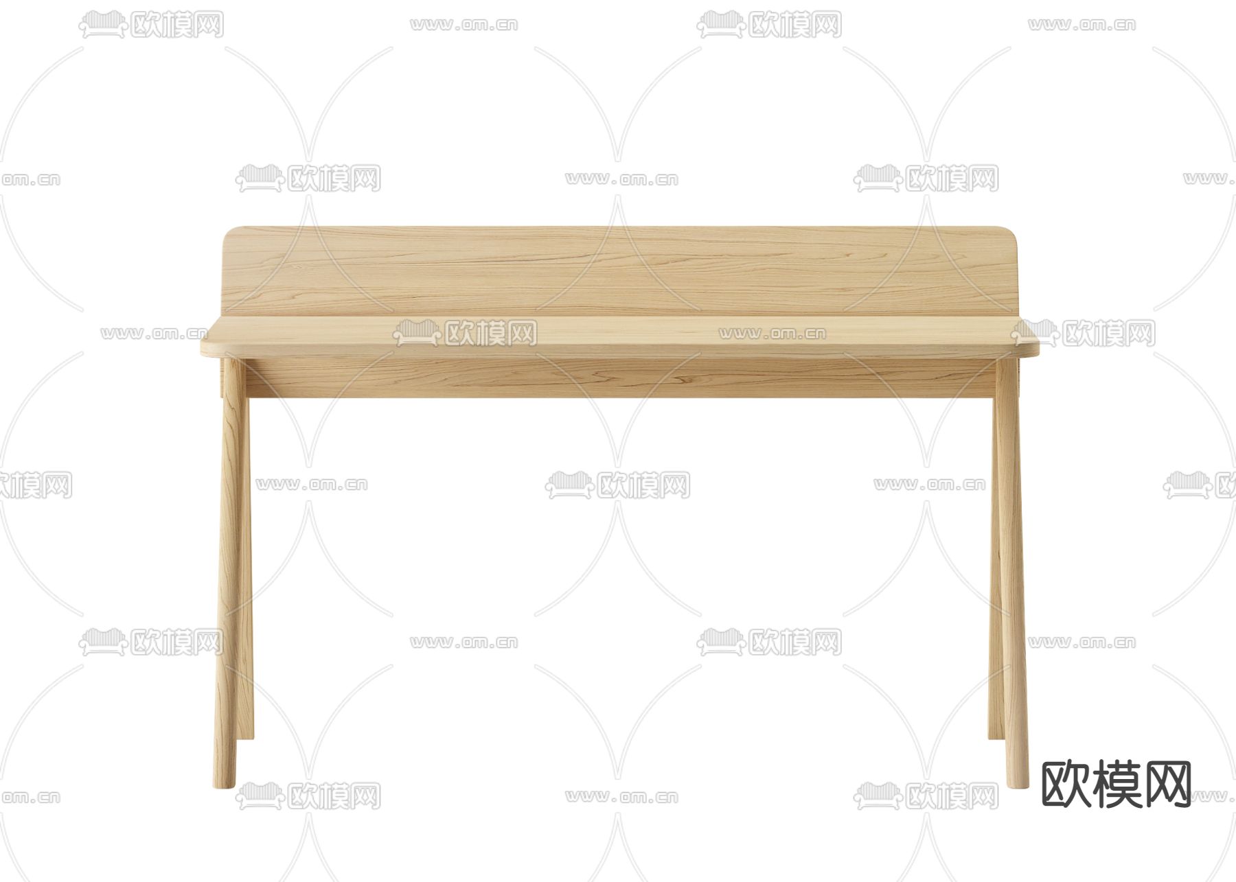 北欧实木书桌免费3d模型下载