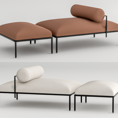  现代沙发凳脚踏su模型 