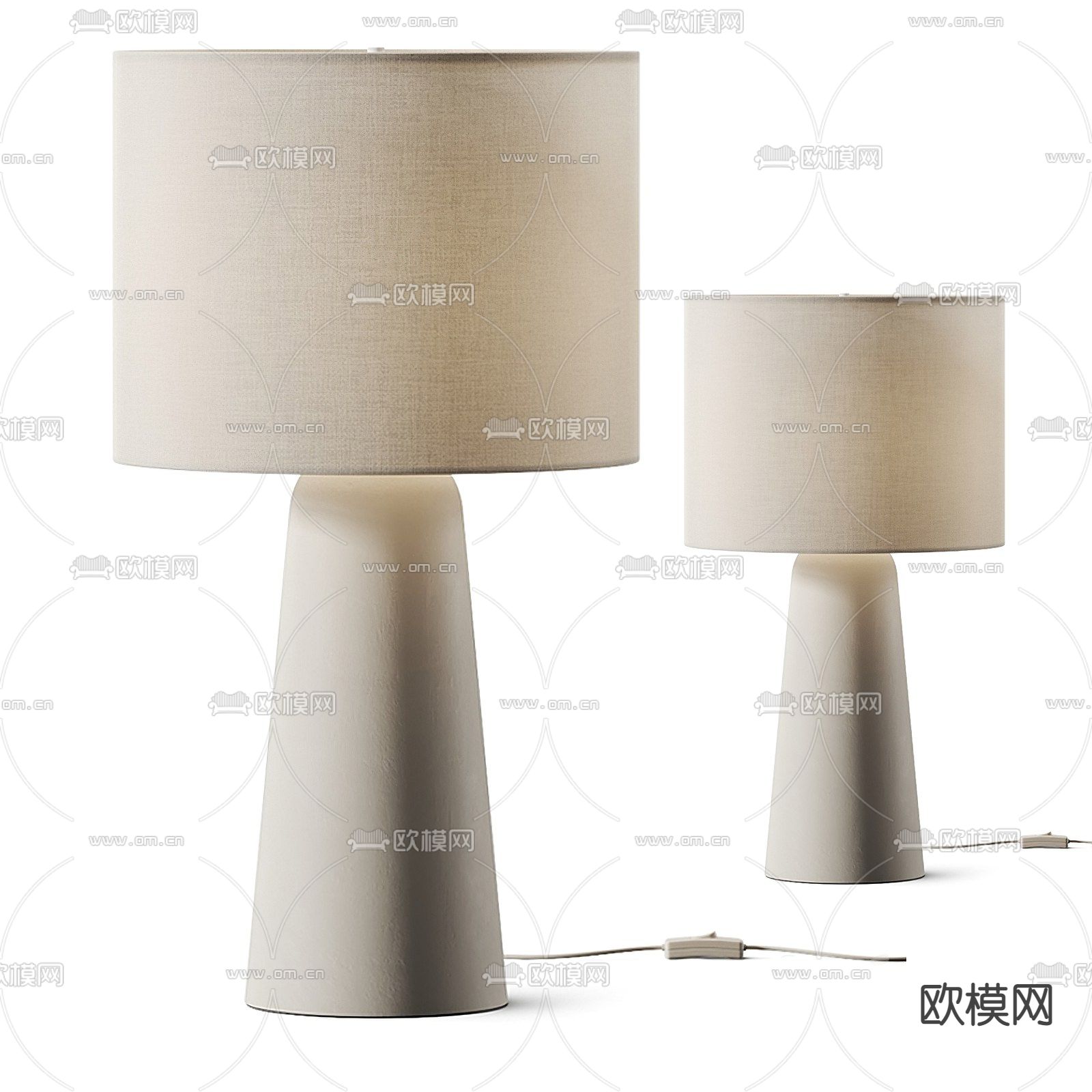 FLOS 现代麻布台灯3d模型下载