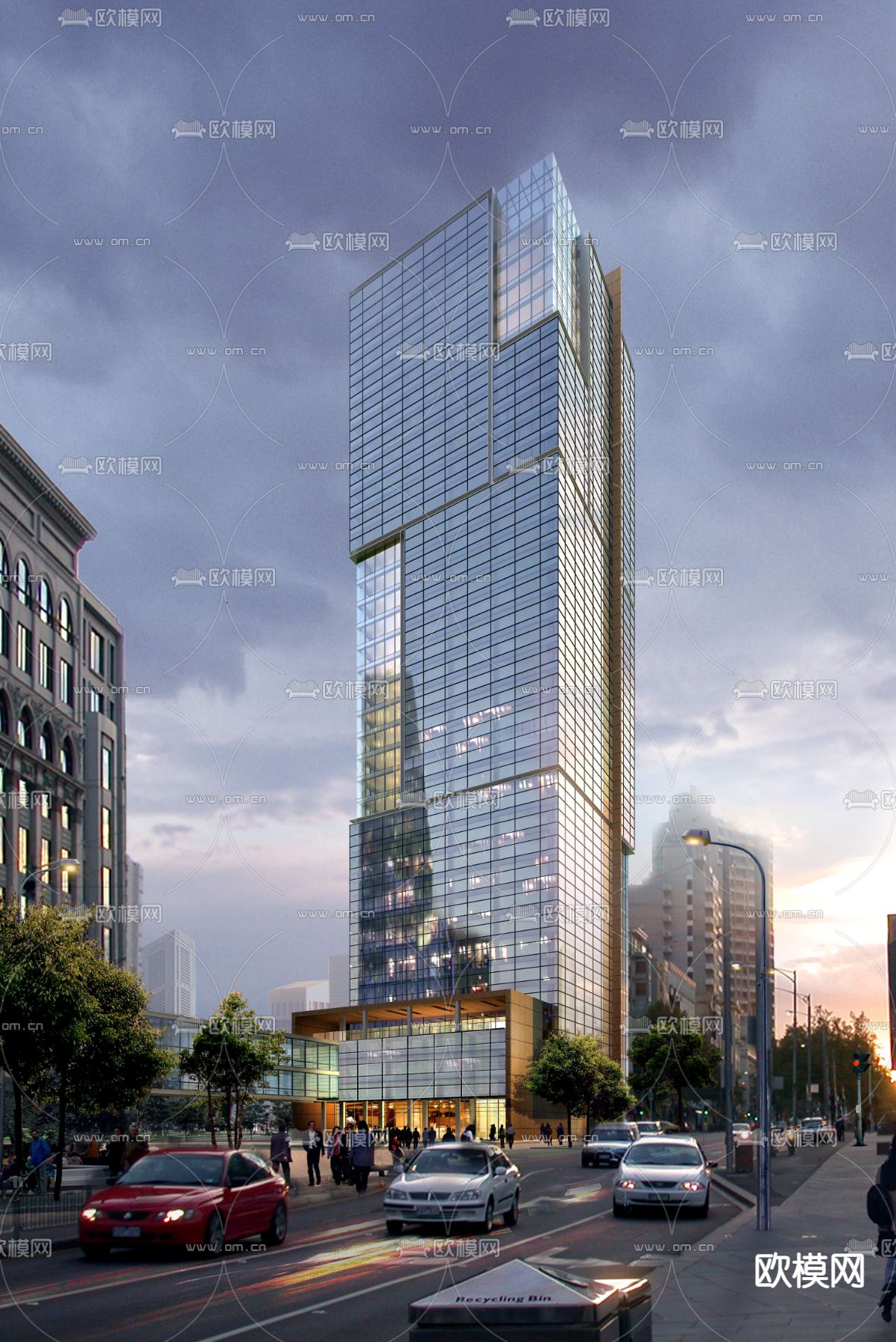 现代建筑外观园林景观psd下载