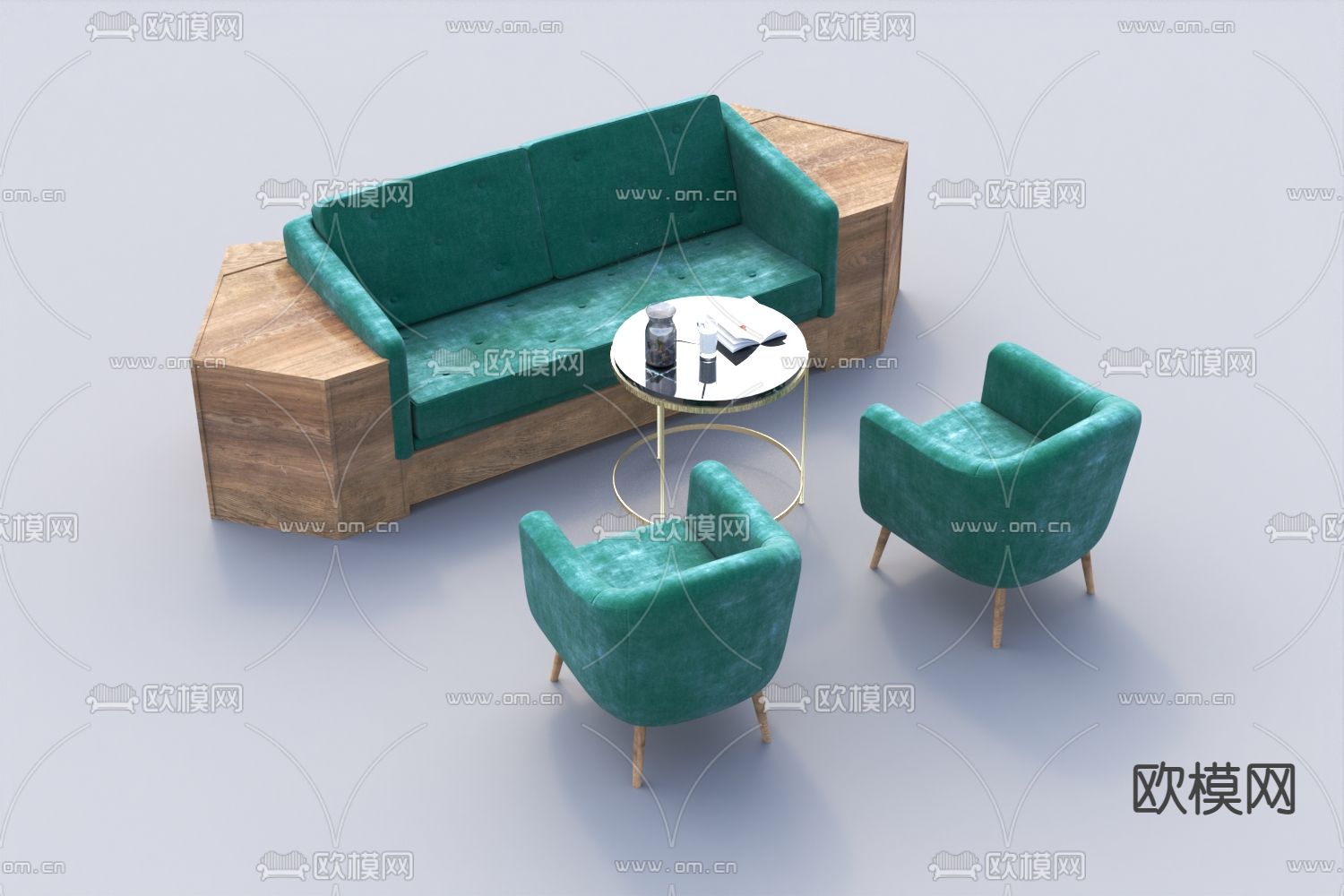 北欧简约实木布艺不锈钢大理石沙发组合免费3d模型下载_ID12073426_3dmax免费模型-欧模网