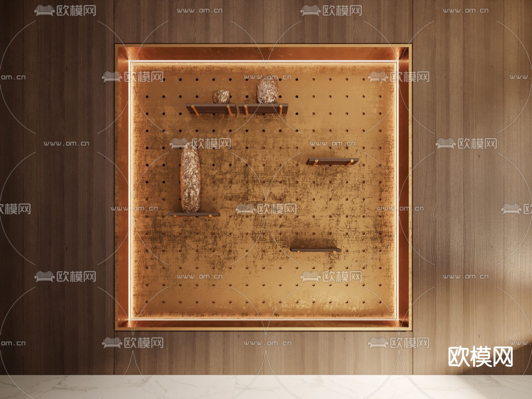 新中式壁柜3d模型下载