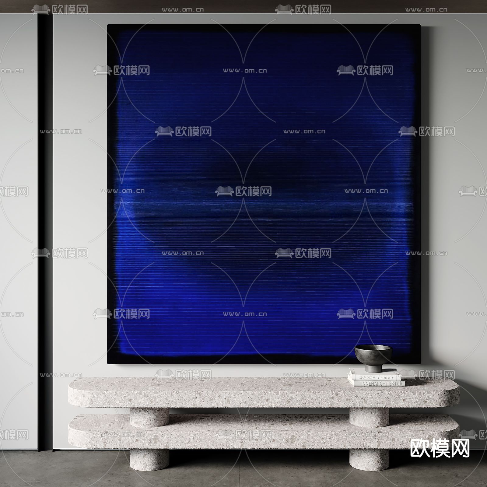 侘寂风抽象装饰画su模型