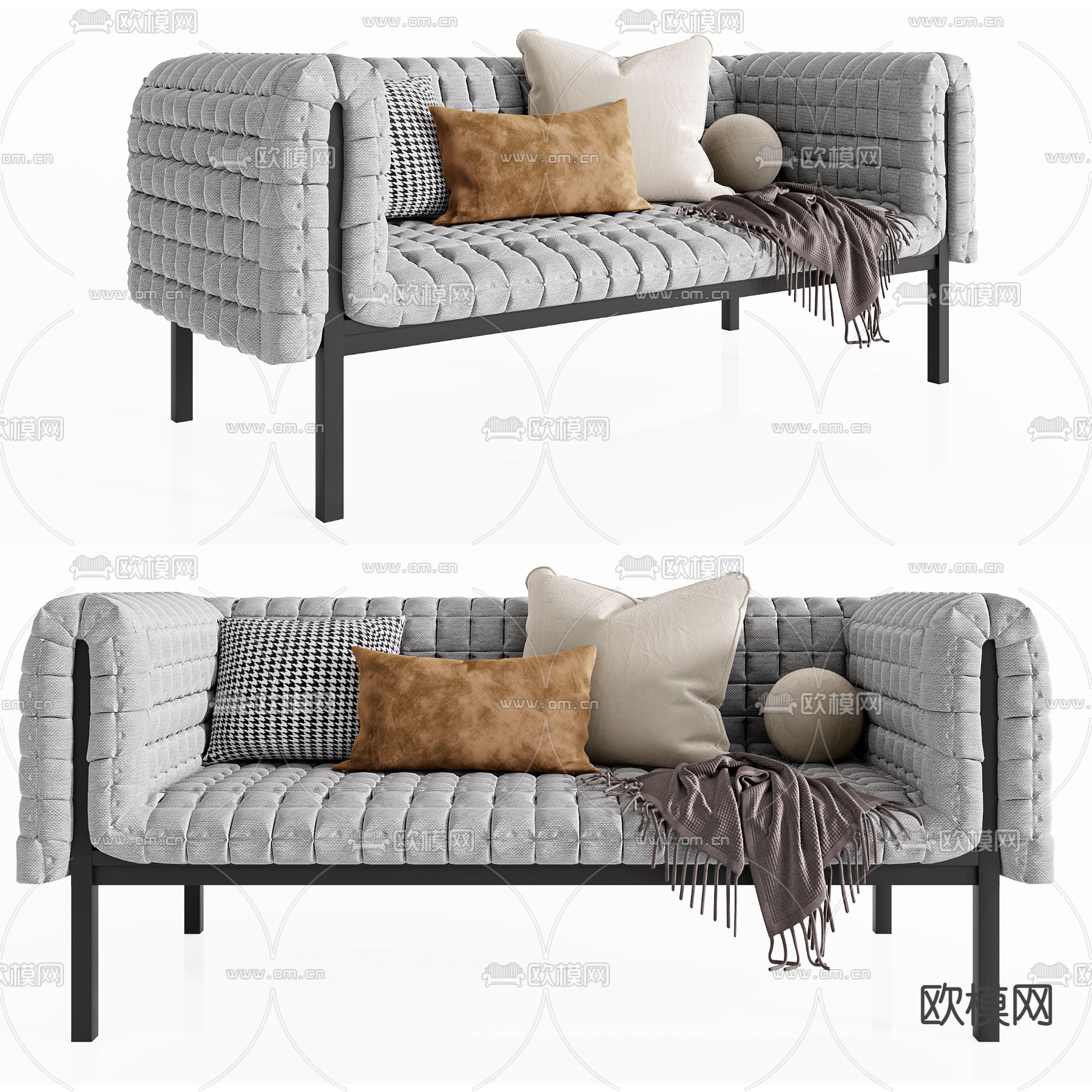 现代休闲双人沙发3d模型下载