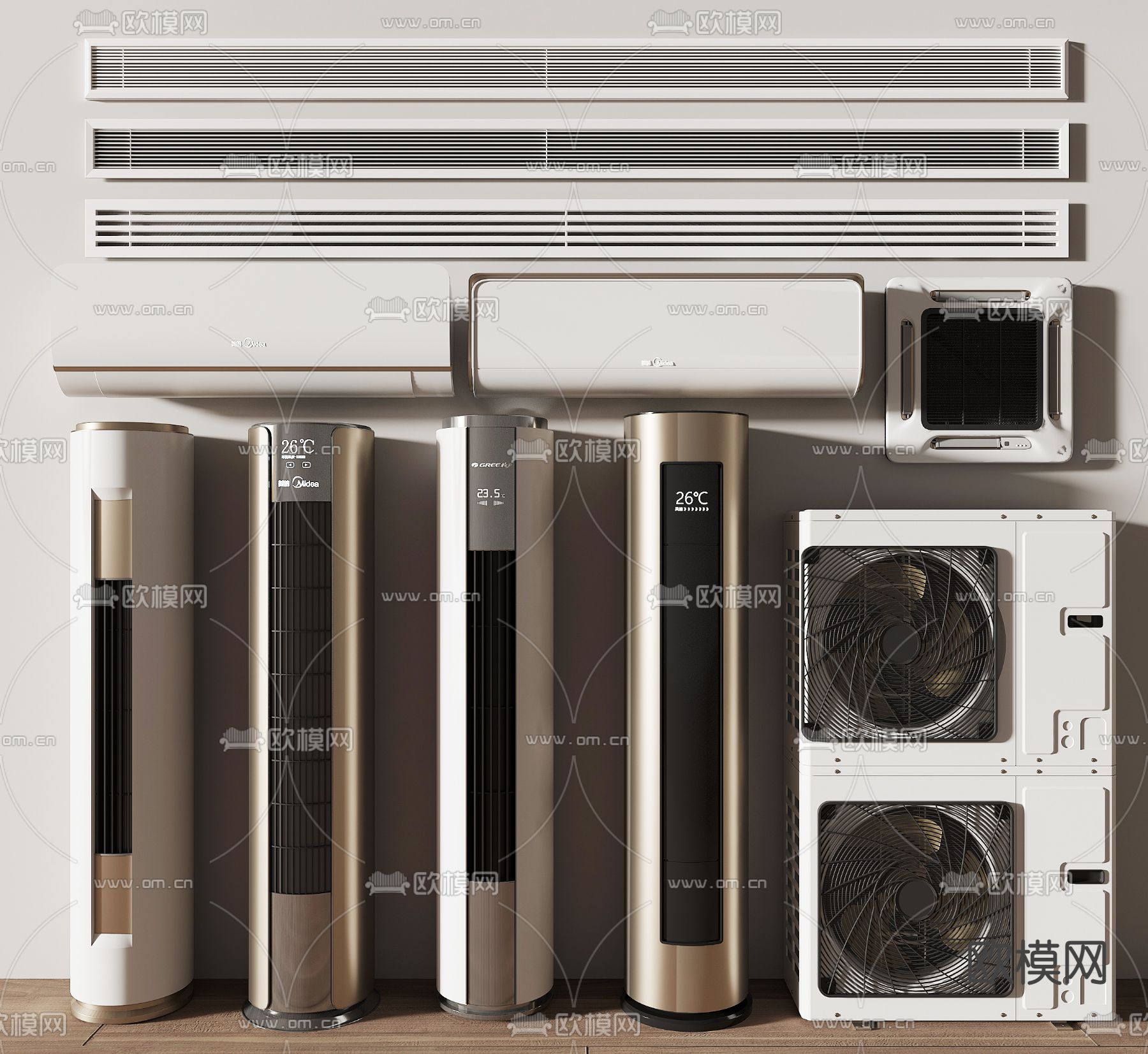 空调出风口空调外机3d模型下载