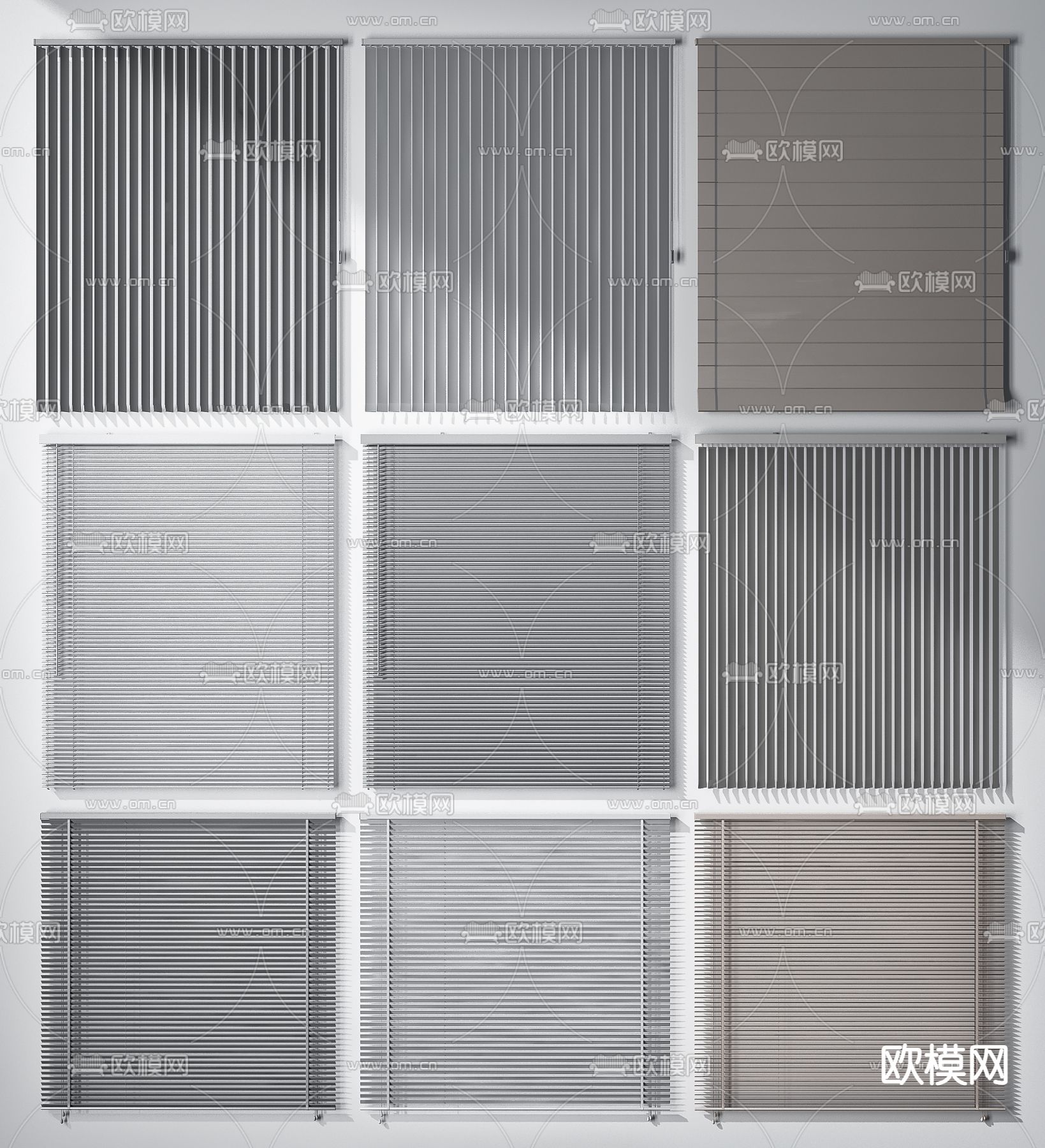 现代百叶窗卷帘3d模型下载_ID12071399_3dmax免费模型-欧模网