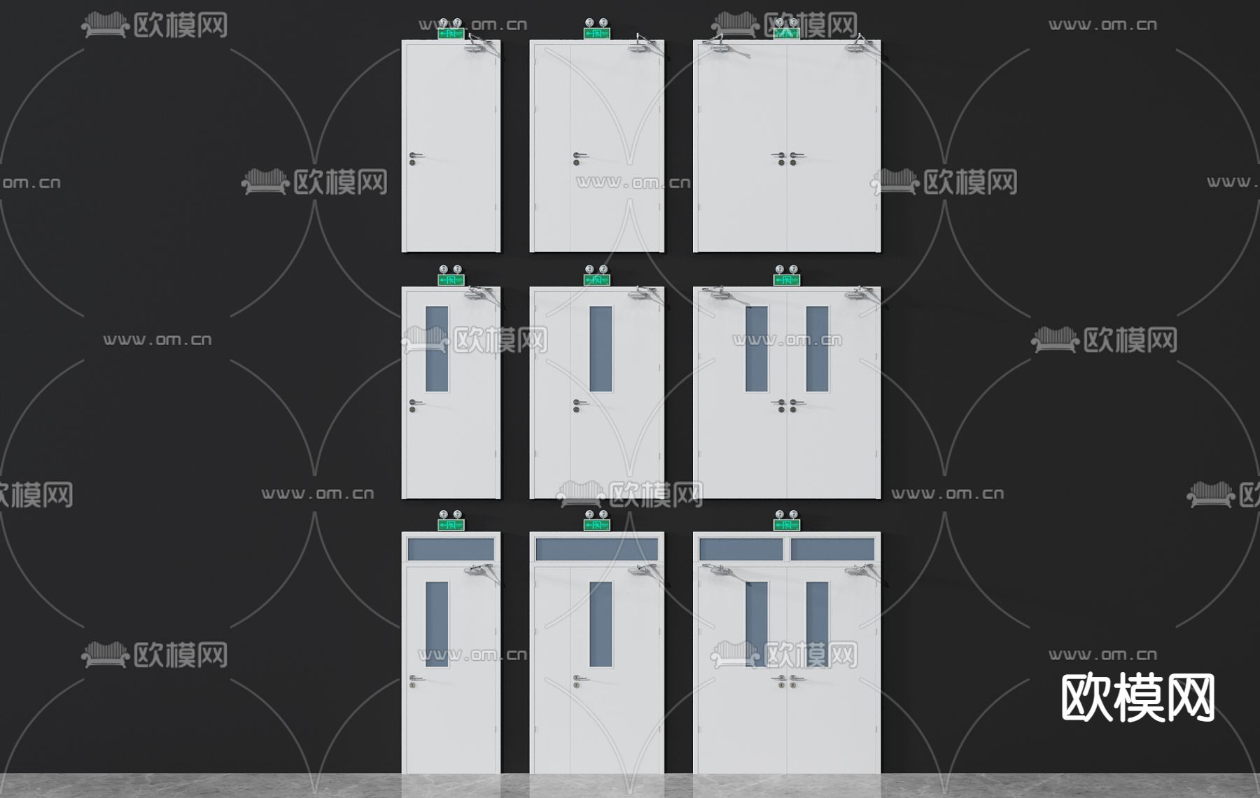 现代消防门防火门3d模型