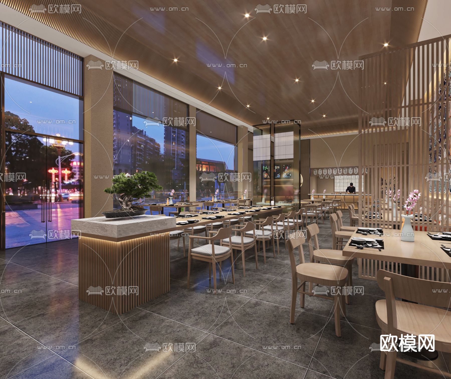 日式拉面店3d模型下载（渲染图3）