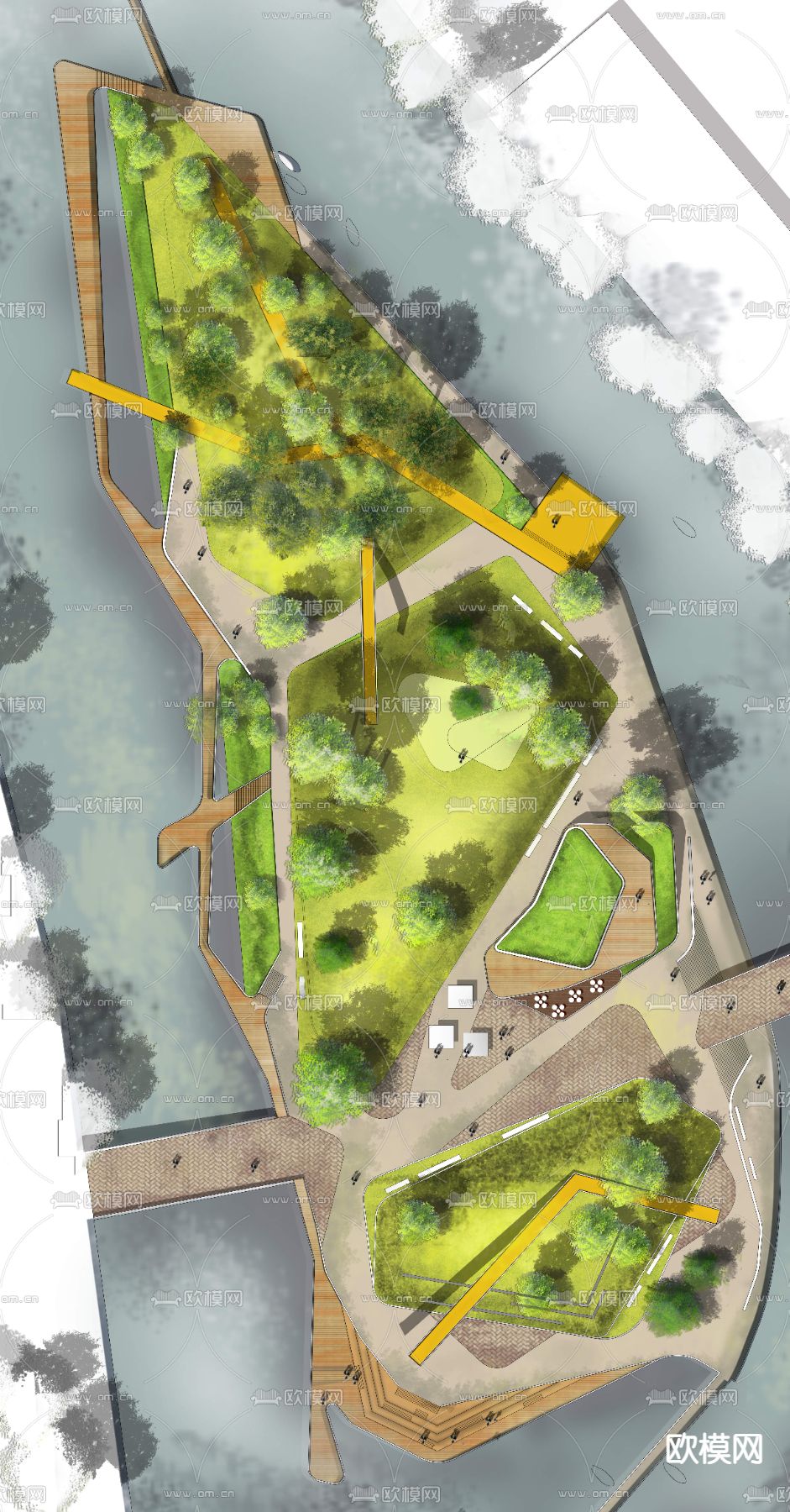 现代园林平面景观图psd下载