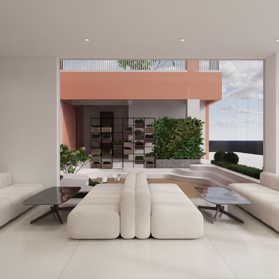  现代休息等候洽谈区su模型 