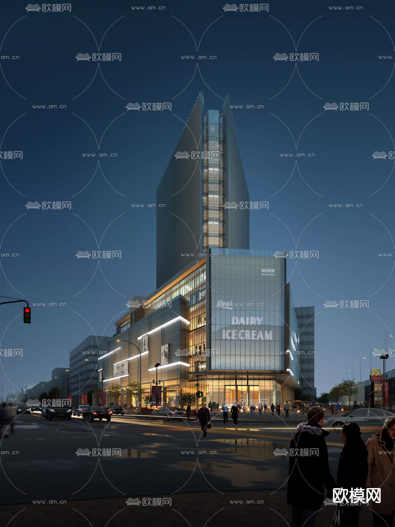 现代建筑外观景观psd下载