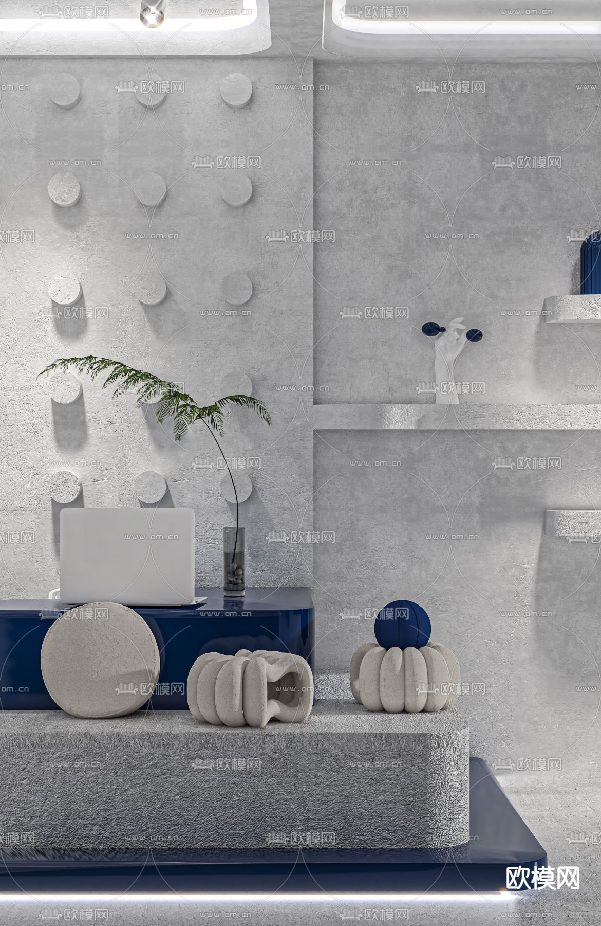 现代工业风潮男服装店3d模型下载（渲染图8）